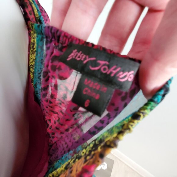 Betsey Johnson Womens 100% Silk Snake Skin Print Dress size 6 - Picture 4 of 4